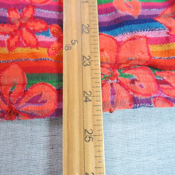 Chicos Jacket Womens Size 1 Orange Floral Woven Boho Button Blazer Beachy Retro - Picture 5 of 7